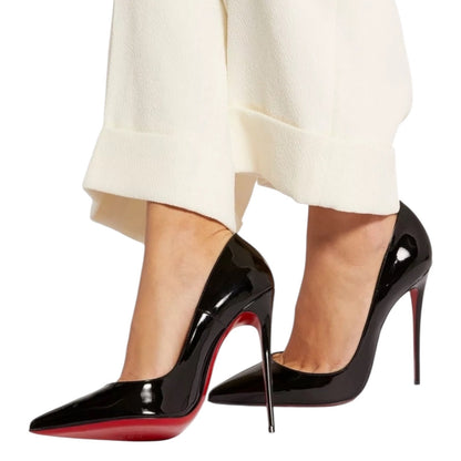 Christian Louboutin So Kate 120 Patent Leather Pump Black Size 41