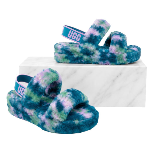 UGG Australia Oh Yeah Marble Sldie Sandals Turquoise Size 10