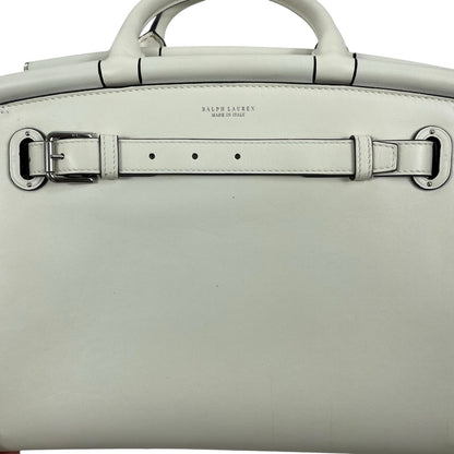 Ralph Lauren Collection RL50 Leather Medium Satchel Top Handle Bag White