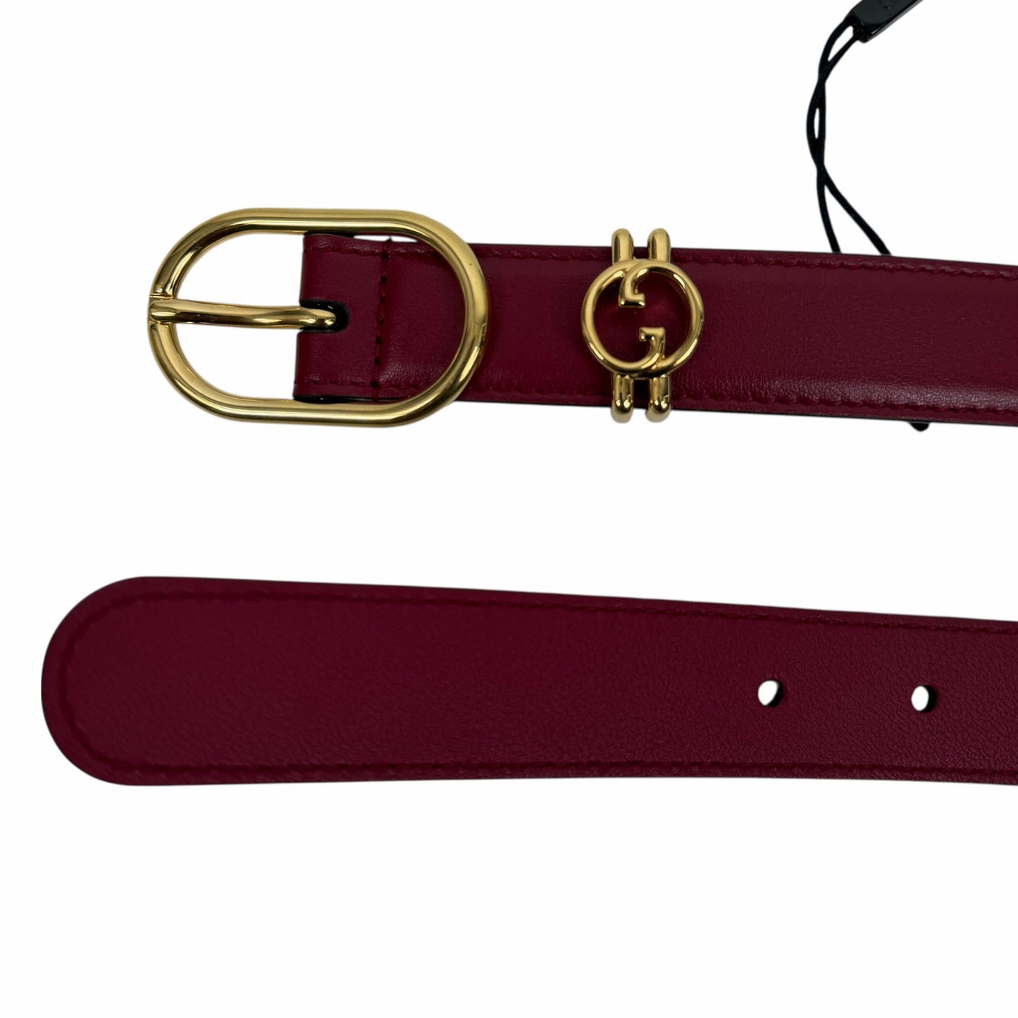 Gucci Interlocking GG Logo Leather Belt Russet Red Size 80cm/ 32in