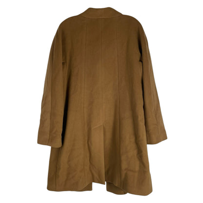 Talbots Wool Cashmere Blend Hidden Button Car Coat Dark Camel Size 14P