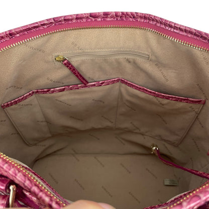 Brahmin Asher Tote Bag Shoulder Bag Magenta Ombre Melbourne Leather Pink