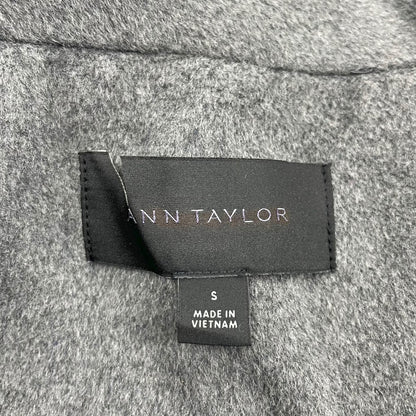 Ann Taylor Funnel Neck Wool Blend Tailored Coat Hidden Button Gray Size S