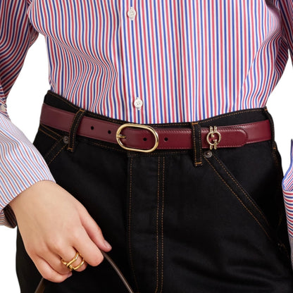 Gucci Interlocking GG Logo Leather Belt Russet Red Size 80cm/ 32in