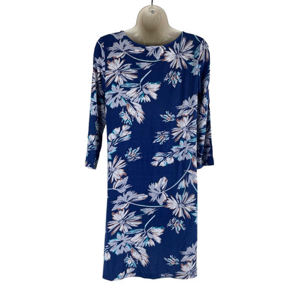 Yumi Kim Alice Floral Printed Soft Jersey Dress Navy Blue Size M