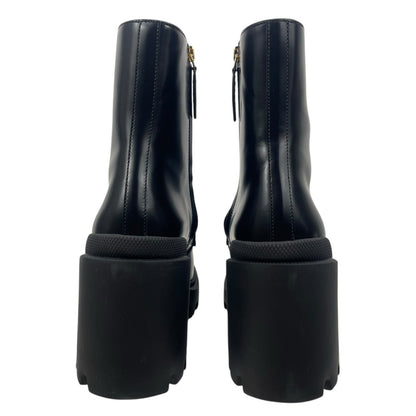 Gucci Magnum Calf Leather Horsebit Lug Sole Boots Black Size 40