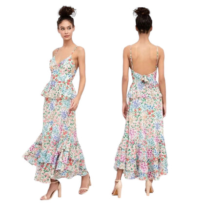 Yumi Kim Kaia Floral Printed Ruffle Maxi Dress Kingston Garden Size 2