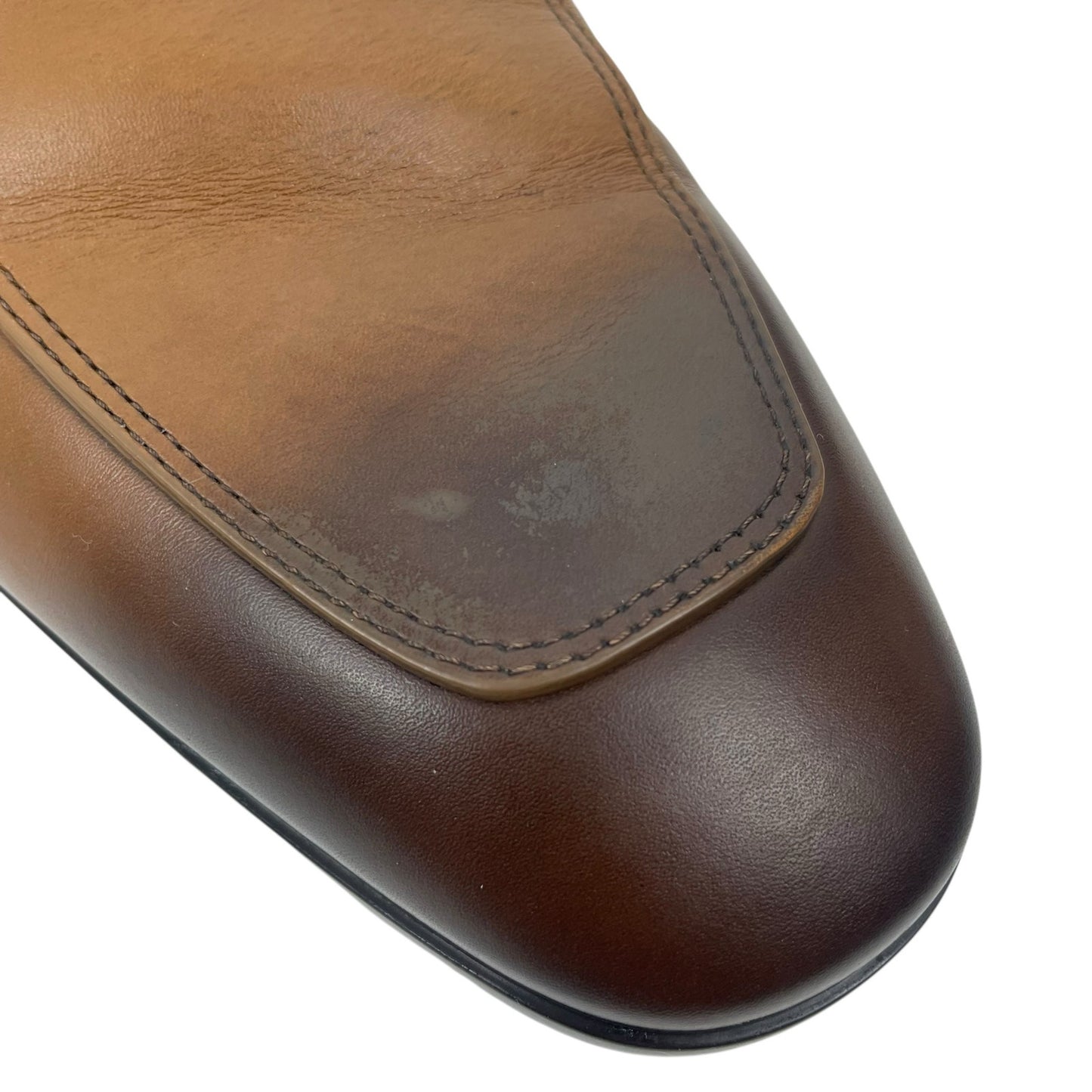 Salvatore Ferragamo Benson Burnished Side Buckle Leather Loafer Size 11E