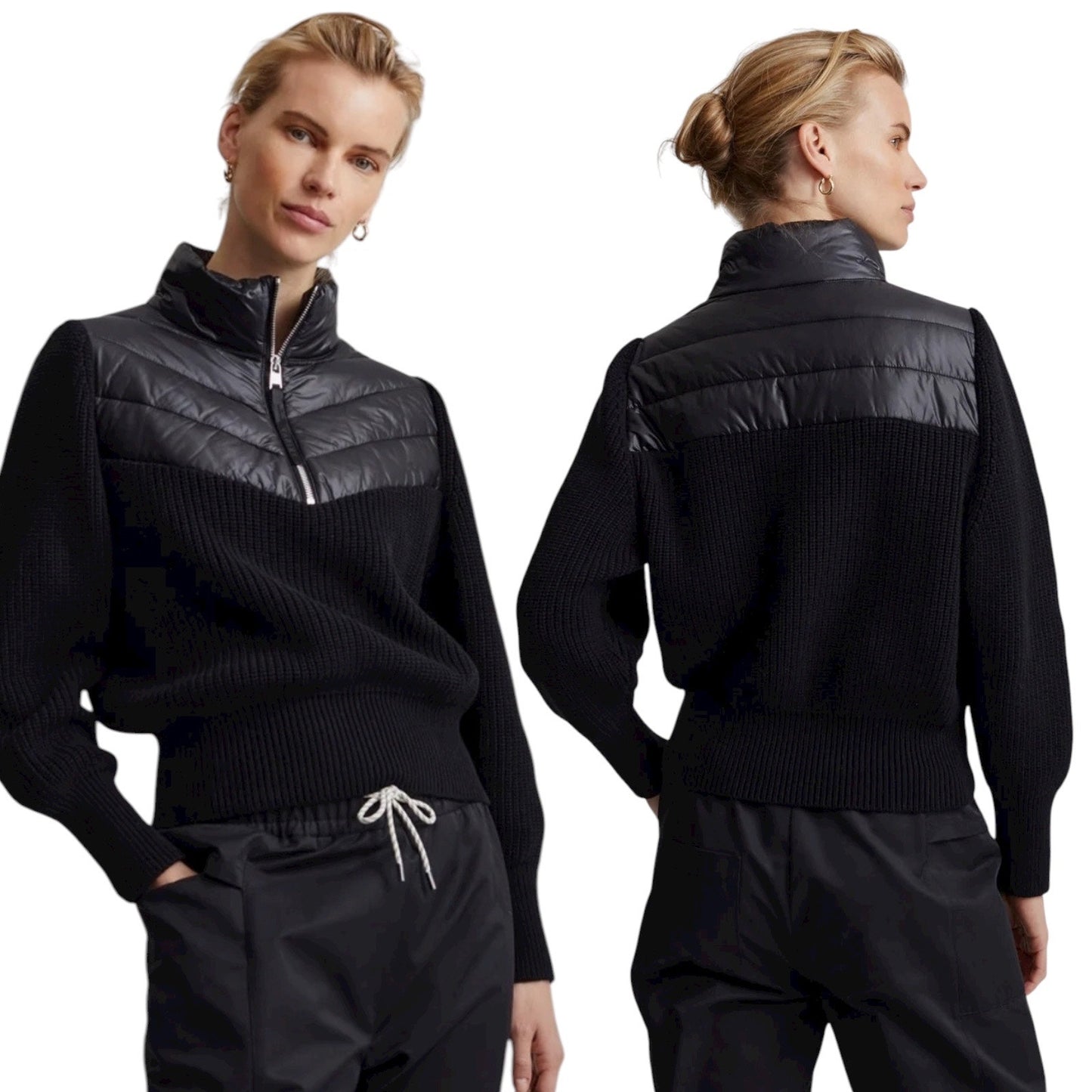 Varley Daines Padded Half Zip Jacket Pullover Sweater Black Size XL