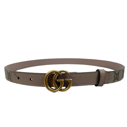 NEW Gucci Tess Supreme Monogram Calf Leather Belt Ebony Rose Size 75/30