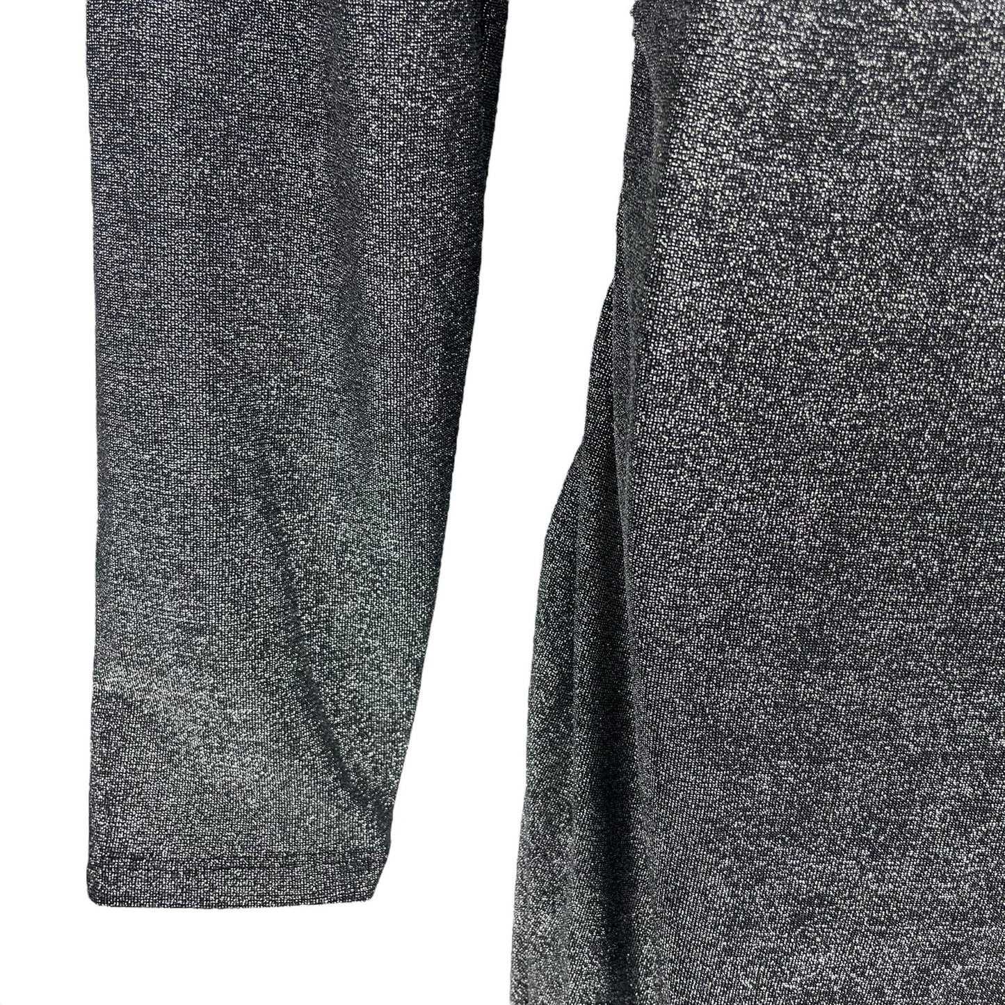 Veronica Beard Cyrus Metallic Lurex Side Ruch Dress Gunmetal Size XL