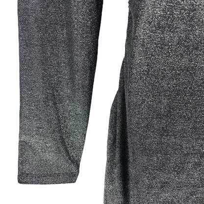 Veronica Beard Cyrus Metallic Lurex Side Ruch Dress Gunmetal Size XL