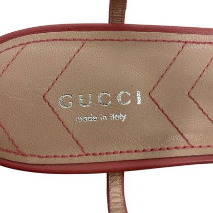 NEW Gucci Double GG T Strap Patent Leather Ballet Flat Pink Size 39.5