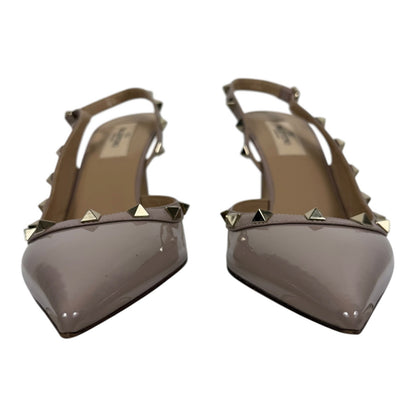 Valentino Garavani Rockstud 100 Patent Leather Slingback Pump Pink Size 40