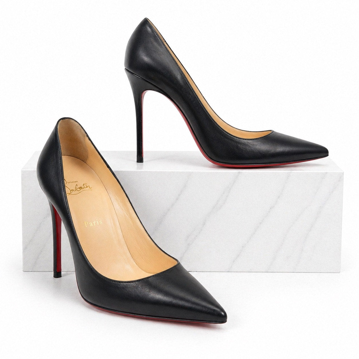 Christian Louboutin Decollete 554 100mm Kid Leather Pump Black Size 42