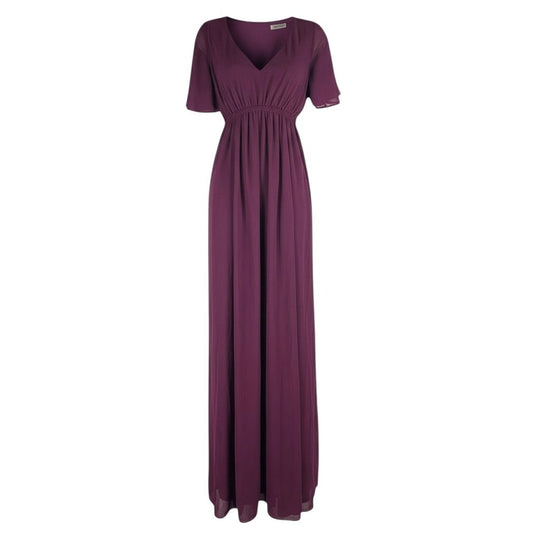 Show me Your Mumu Emily Chiffon A-Line Evening Gown Merlot Size XS