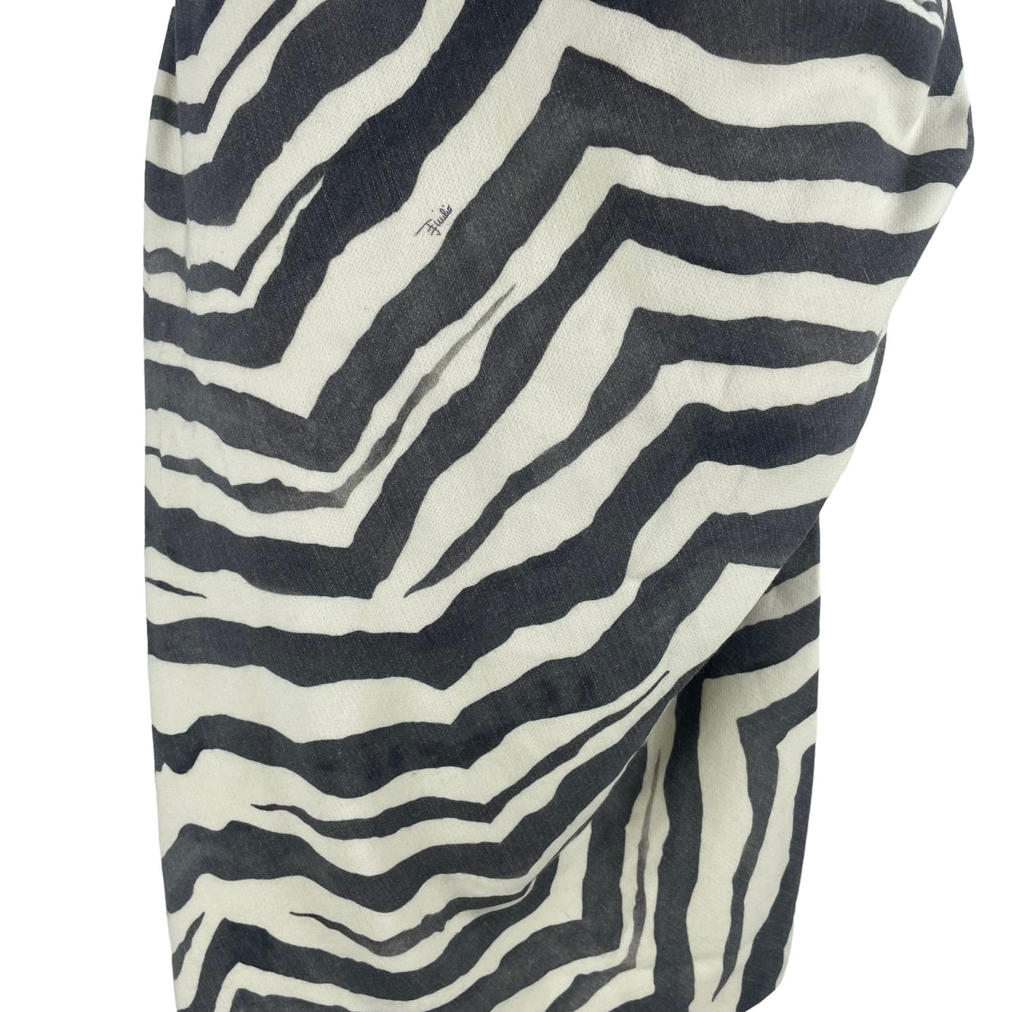 Emilio Pucci Zebra Wool Blend Fitted Dress Knee Length Gray Size 10