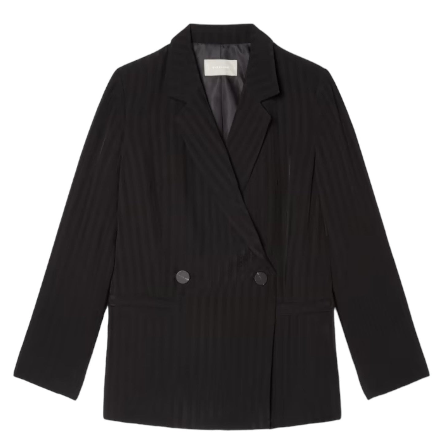 Everlane The Drapey City Striped Blazer Double Breasted Black Size 6