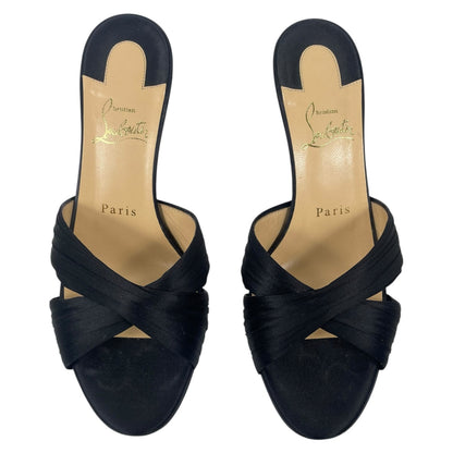 Christian Louboutin Nicol is Back 85 Crepe Satin Mule Sandal Size 37.5
