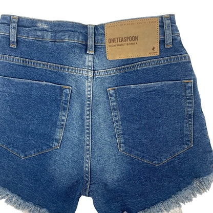 One Teaspoon Bonita High Waist Fray Hem Denim Shorts Soho Size 26