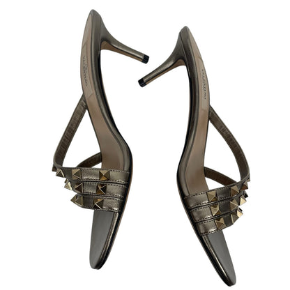 Valentino Garavani Rockstud Asymmetrical 60mm Sandal Bronze Size 36.5