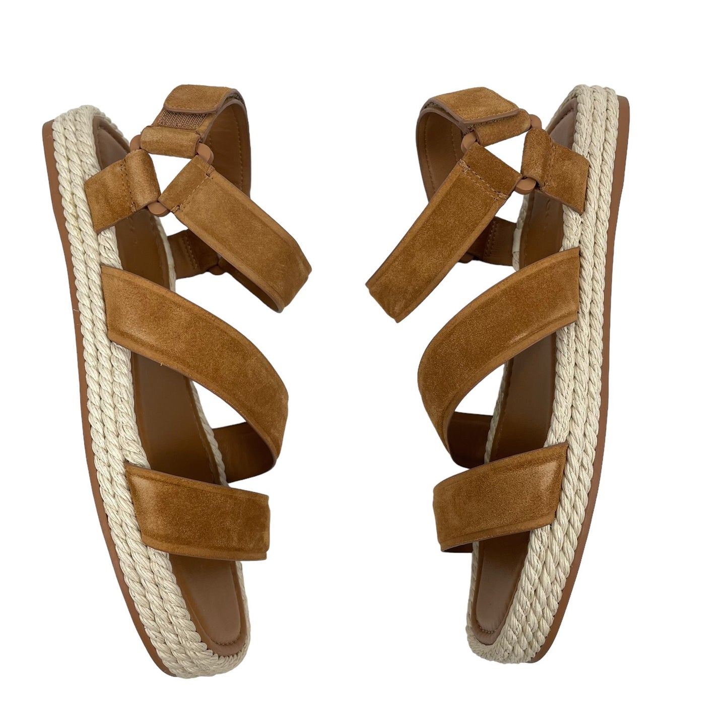 Vince Elian Suede Flatform Espadrille Sandals Brown Size 9.5