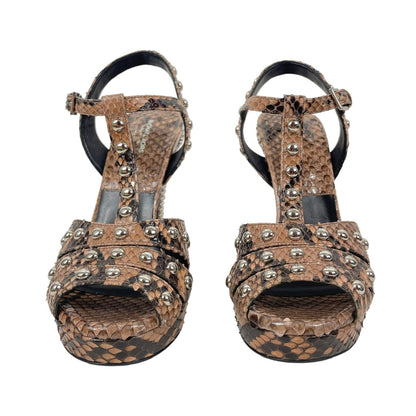 Michael Kors Rosanna Sandals Genuine Python Studded Size 37.5