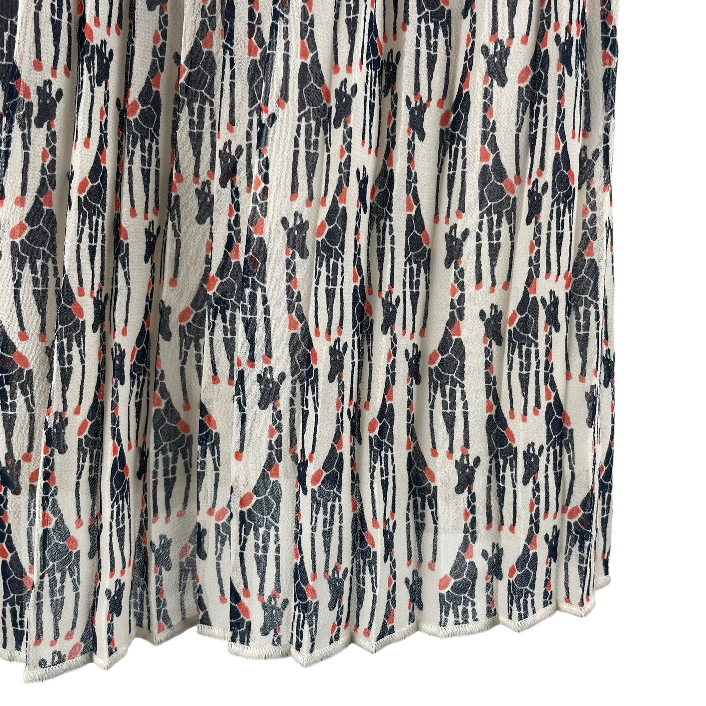 GH Bass Giraffe Printed Pleated Mini Skirt Classic Navy Size 6