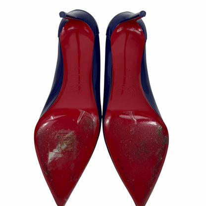 Christian Louboutin Sporty Kate 85 Patent Pump Galactiqueen Blue Size 42