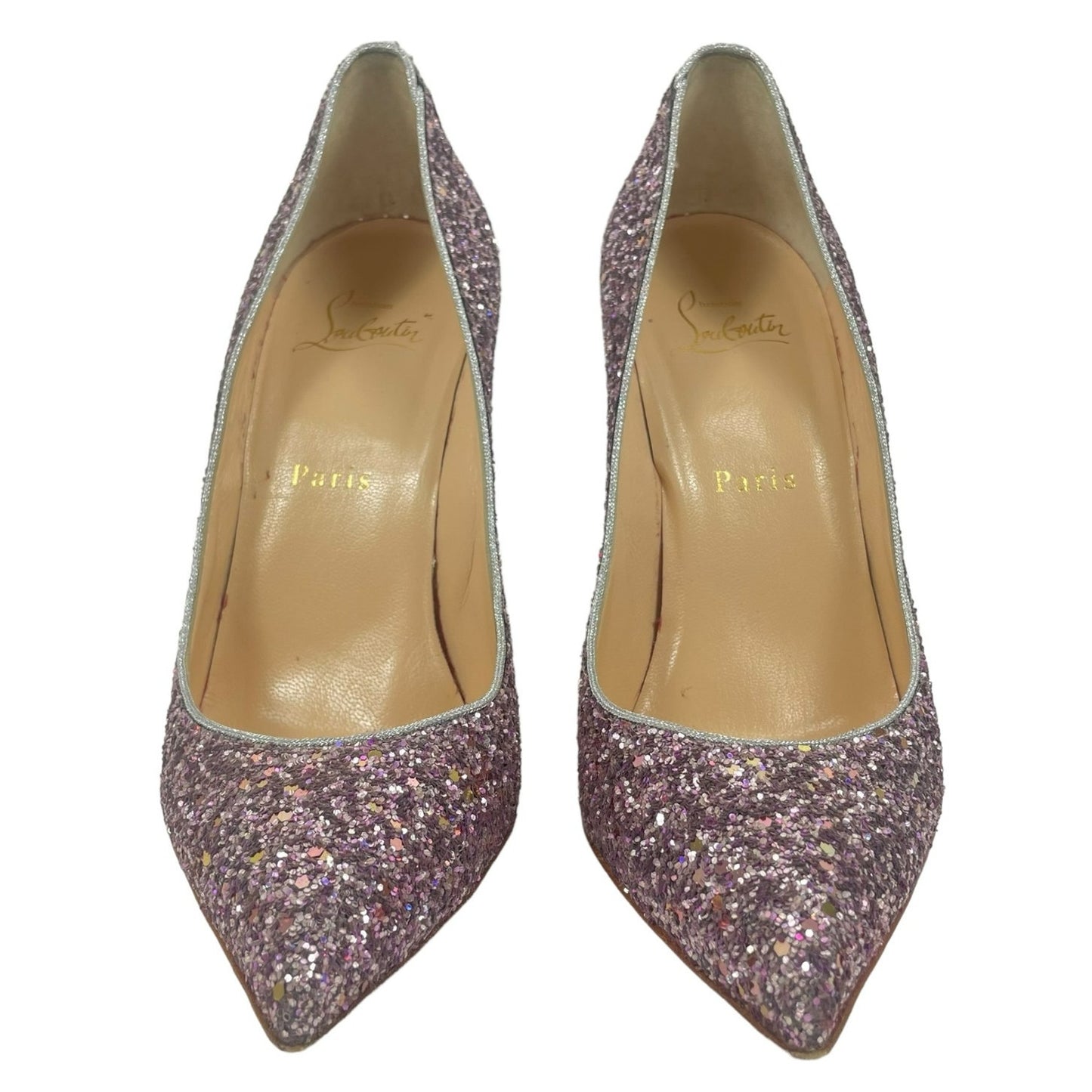 Christian Louboutin Pigalle 120 Glitter Pointed Toe Pump Pink Size 38