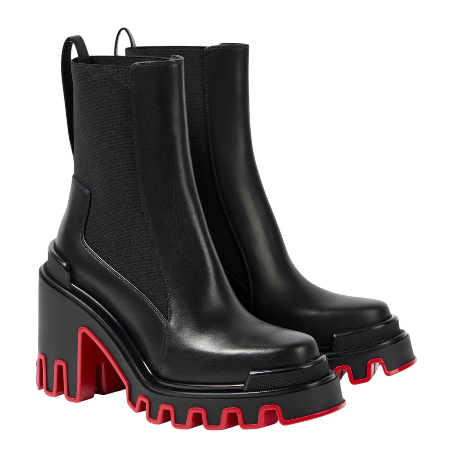 Christian Louboutin Marchacroche Duna 95 Low Boots Black Leather Size 39.5