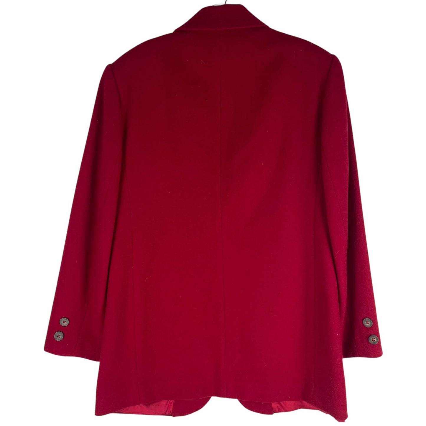 Lands' End Wool Cashmere Blend One Button Blazer Jacket Red SIze 10