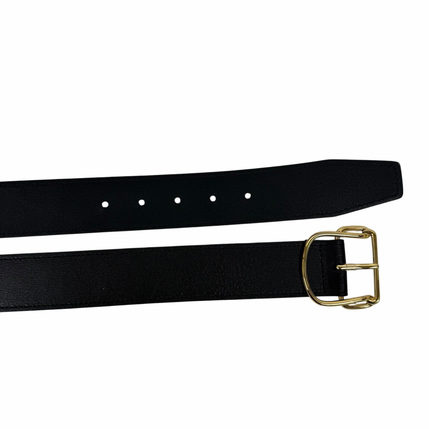 Toteme Swirl Leather Belt Black Gold Buckle Size 90cm/ 35"