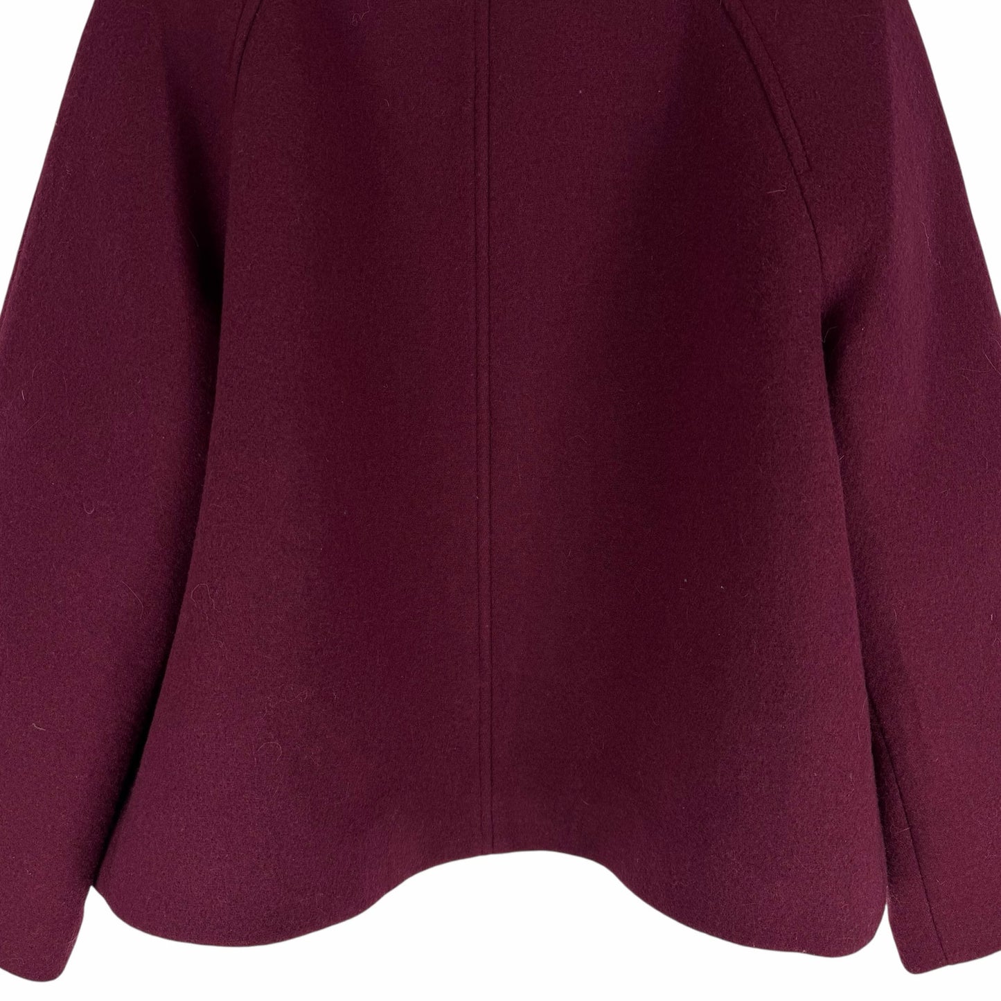 J. Crew Cropped Wool Blend Swing Coat Vintage Burgundy Size M Petite