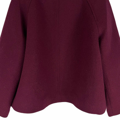 J. Crew Cropped Wool Blend Swing Coat Vintage Burgundy Size M Petite