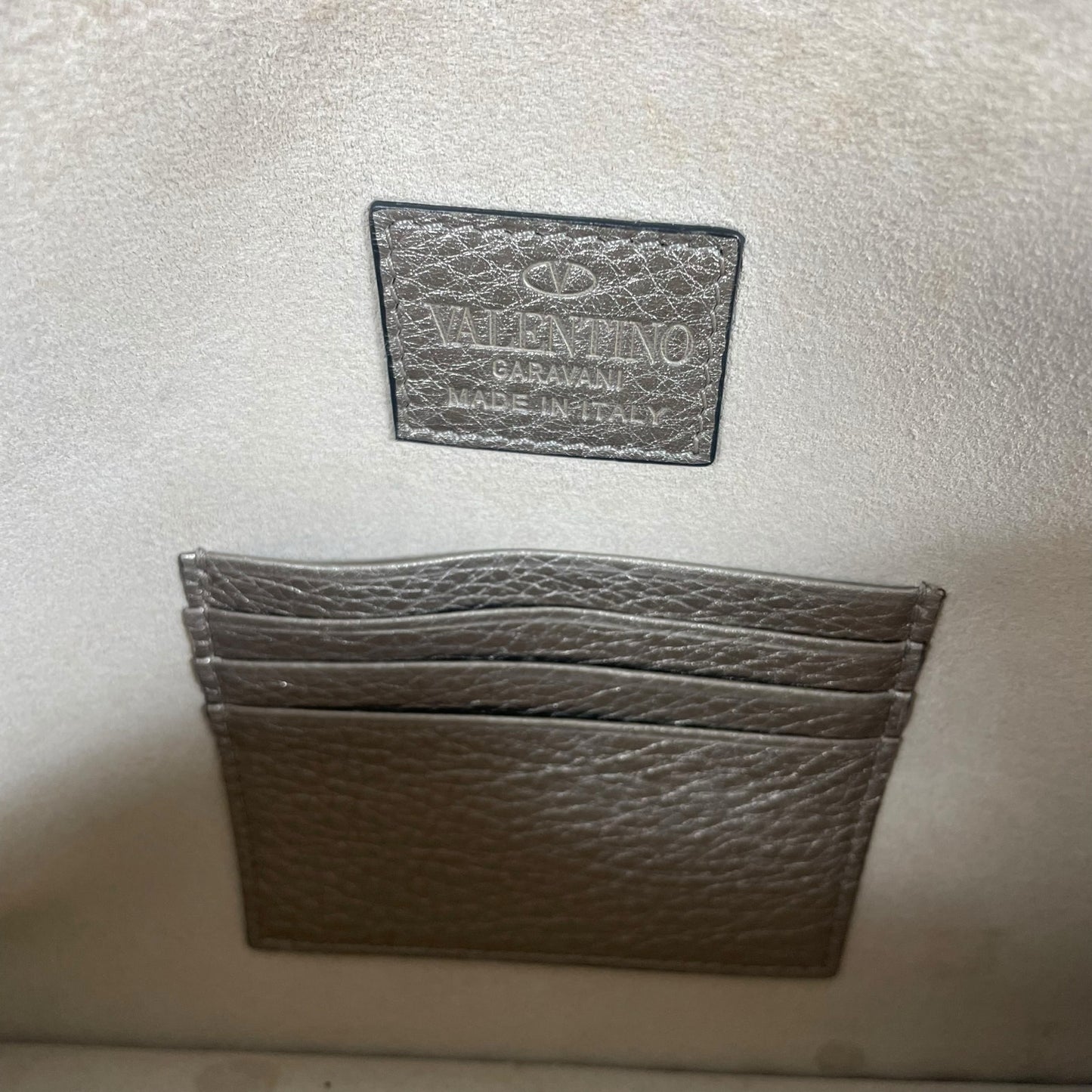 Valentino Garavani Rockstud Large Metallic Envelop Clutch Bag Bronze