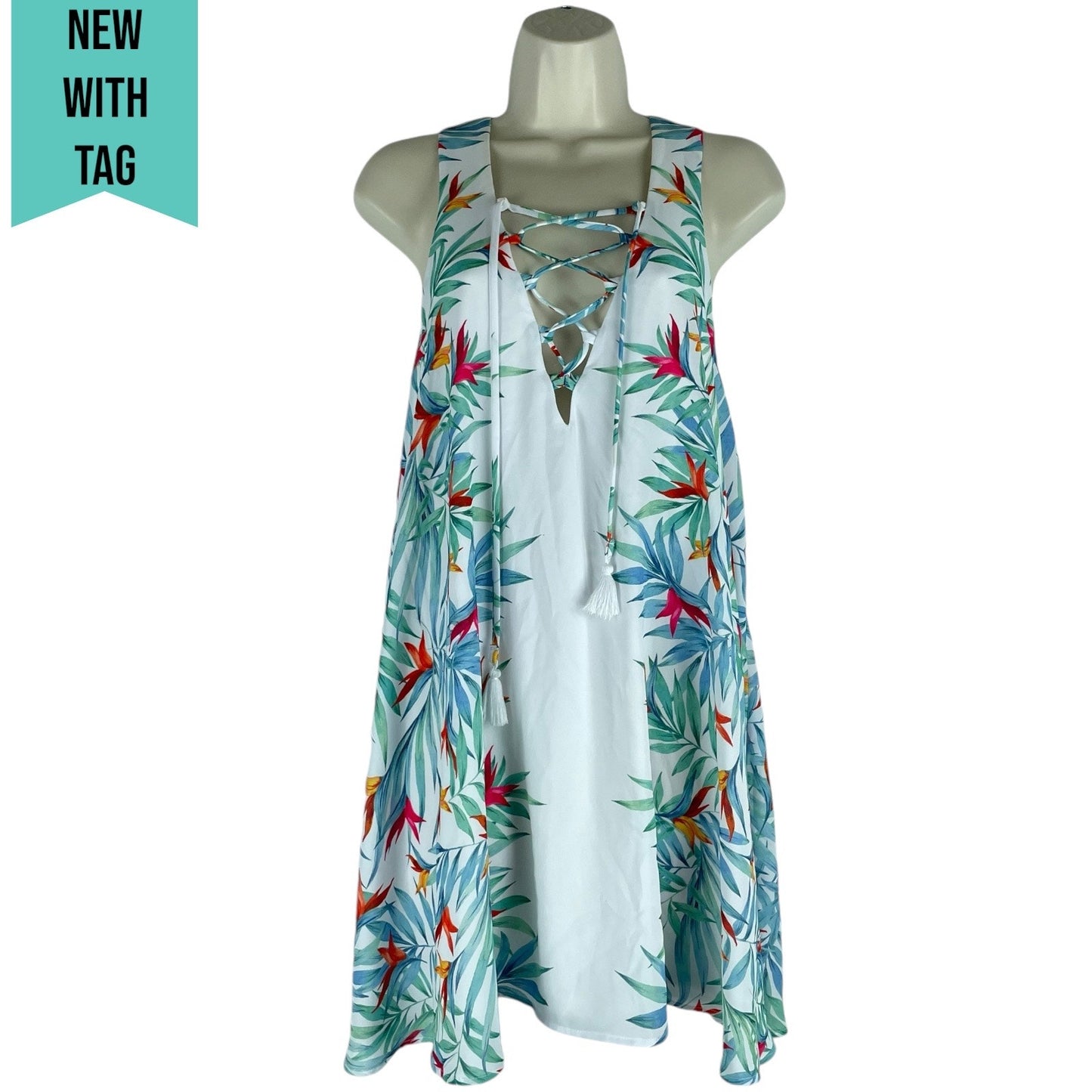 Show Me Your Mumu Daryn Palm Party Lace Up Mini Dress Size S