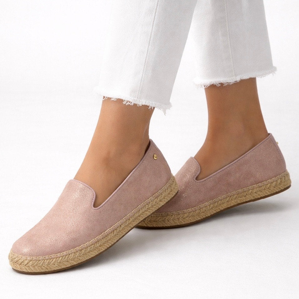 UGG W Sandrinne II Espadrille Flats Slip On Rose Gold Size 6