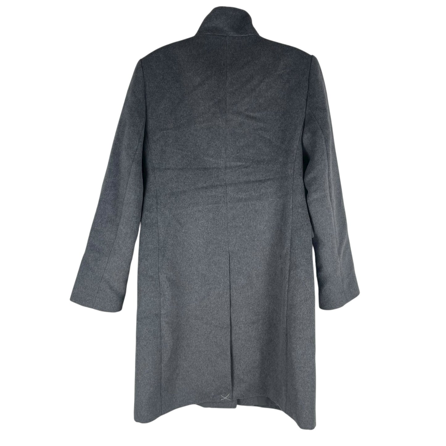 Ann Taylor Funnel Neck Wool Blend Tailored Coat Hidden Button Gray Size S