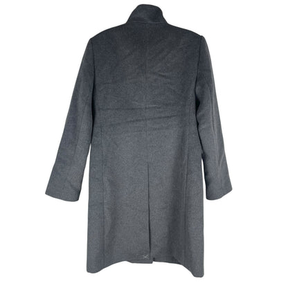 Ann Taylor Funnel Neck Wool Blend Tailored Coat Hidden Button Gray Size S