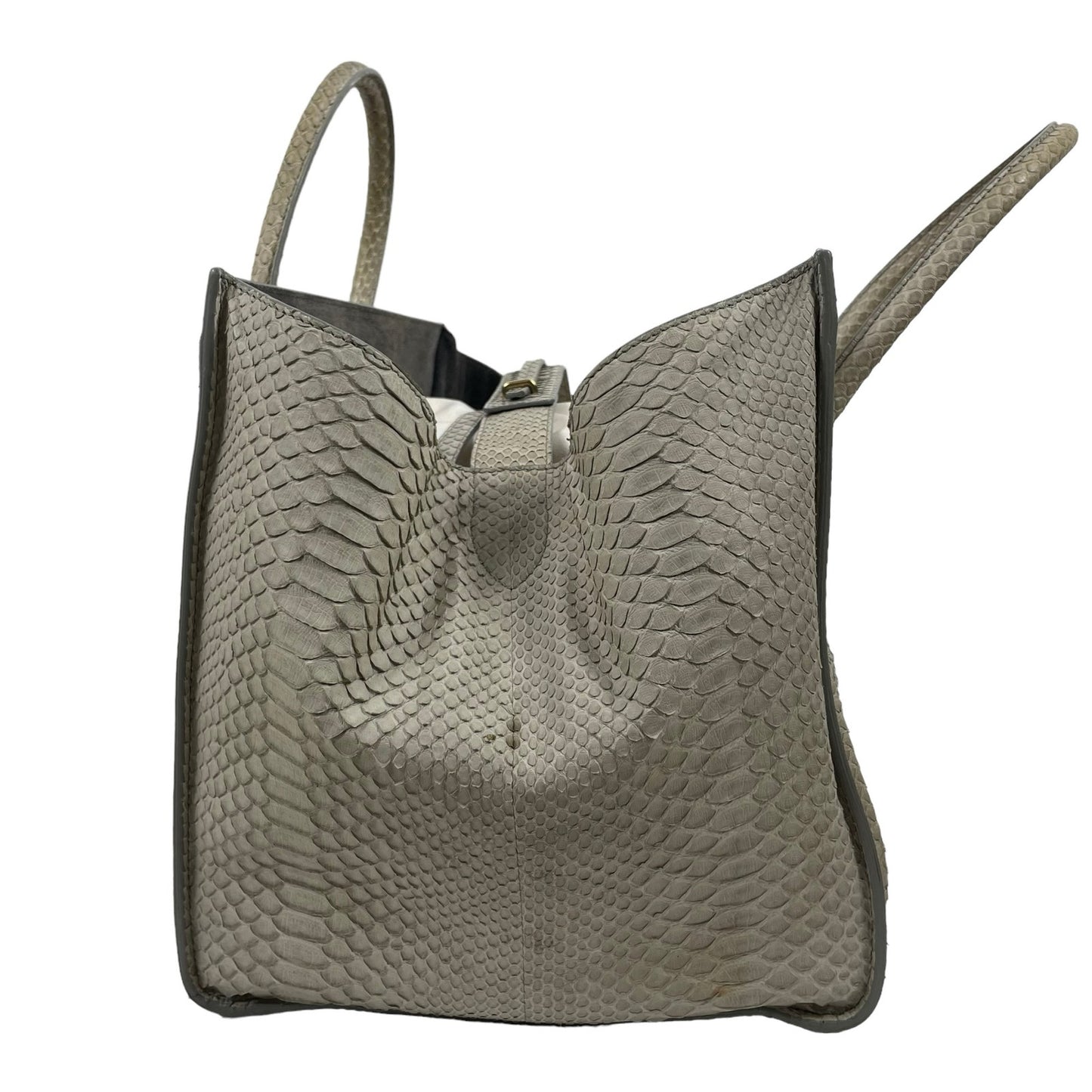 Celine Python Phantom Medium Luggage Tote Bag Gray Beige