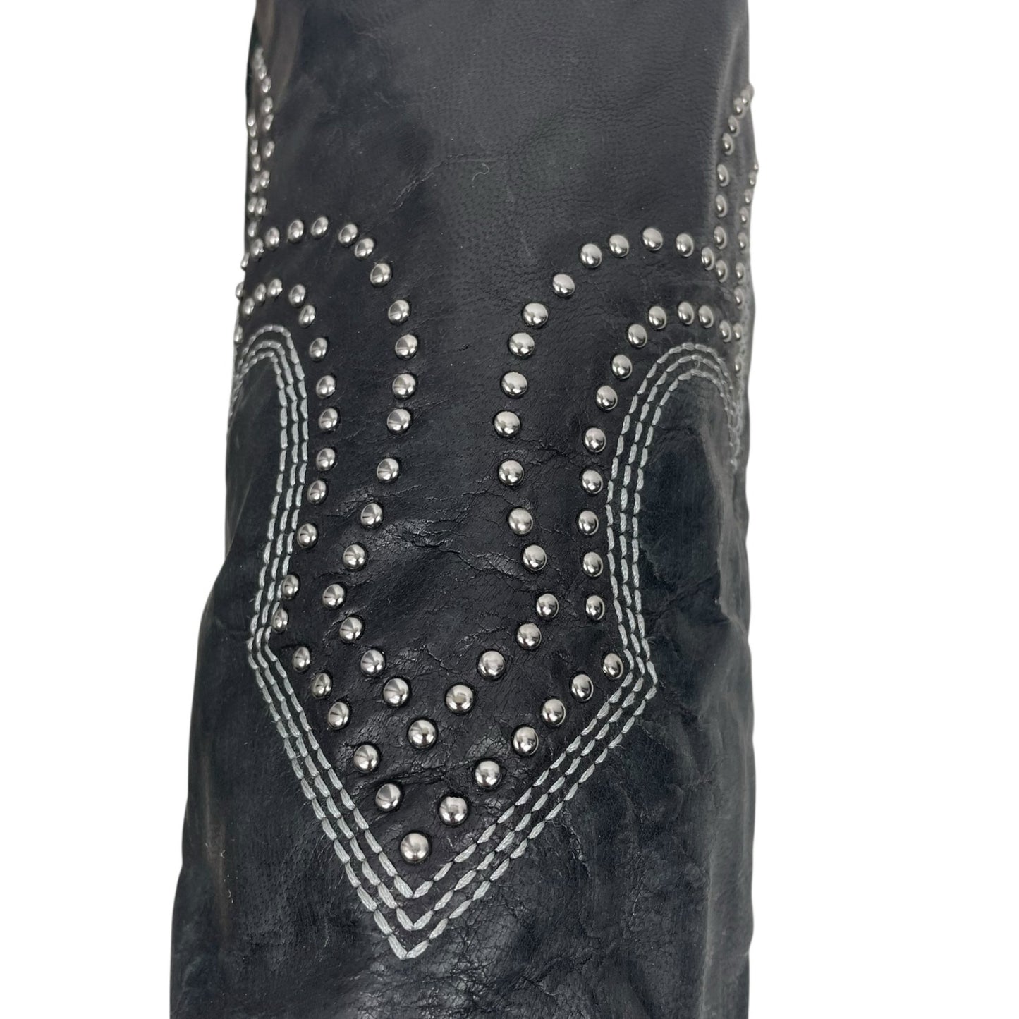 Corral Black Studded Embroider Tall Cowbot Boots Size 12M