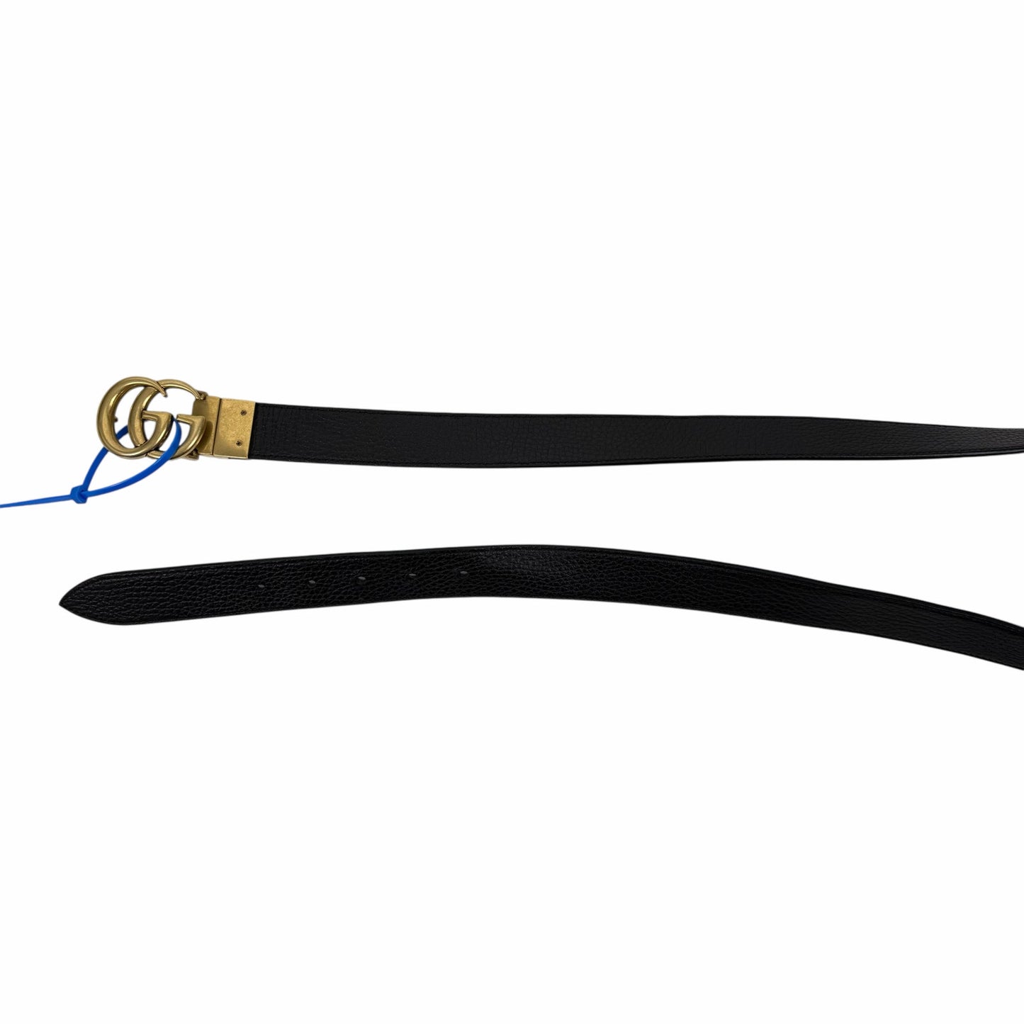 Gucci Double GG Reversible Leather Belt Black Brown Gold Buckle Size 120/ 48