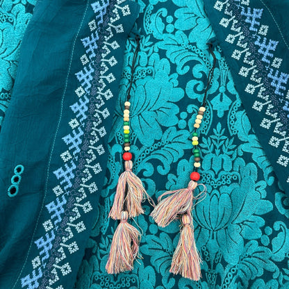 Johnny Was Bellamo Verona Kimono Jacket Embroidery Lakeside Blue Size S
