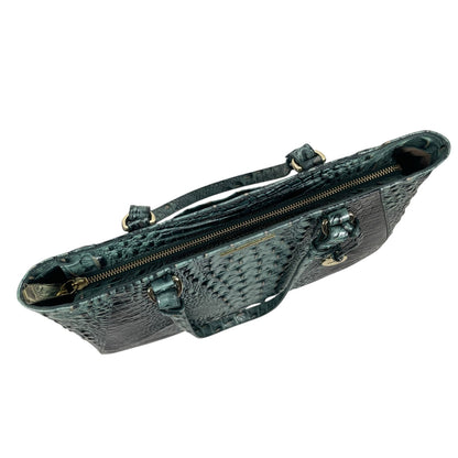 Brahmin Medium Irene Tote Bag Obsidian Melbourne Green Leather Croc Emboss