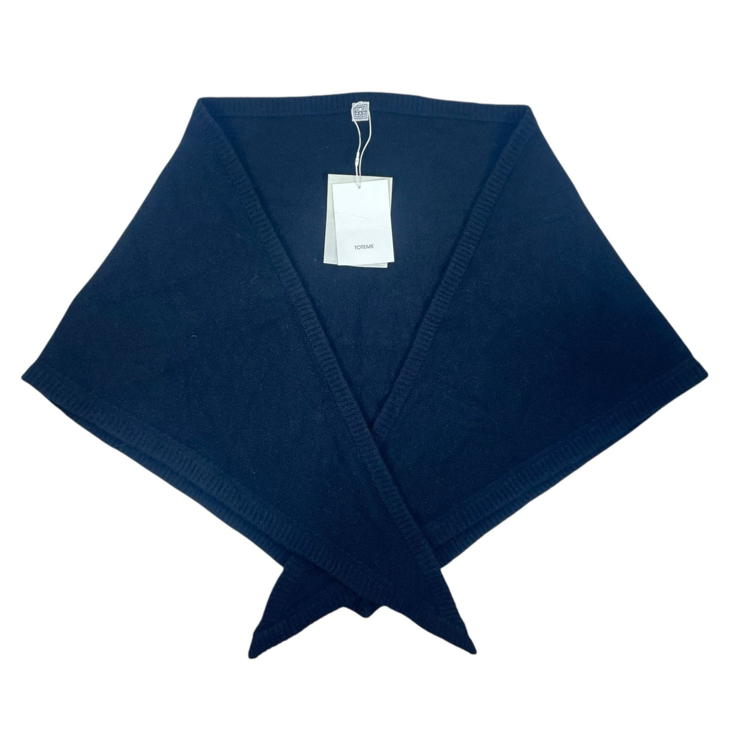 Toteme Triangle Wool & Cashmere Blend Scarf Wrap Black One Size