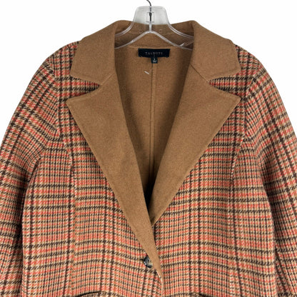 Talbots Wool Blend Doubleface Long Coat Campfire Plaid Size 8