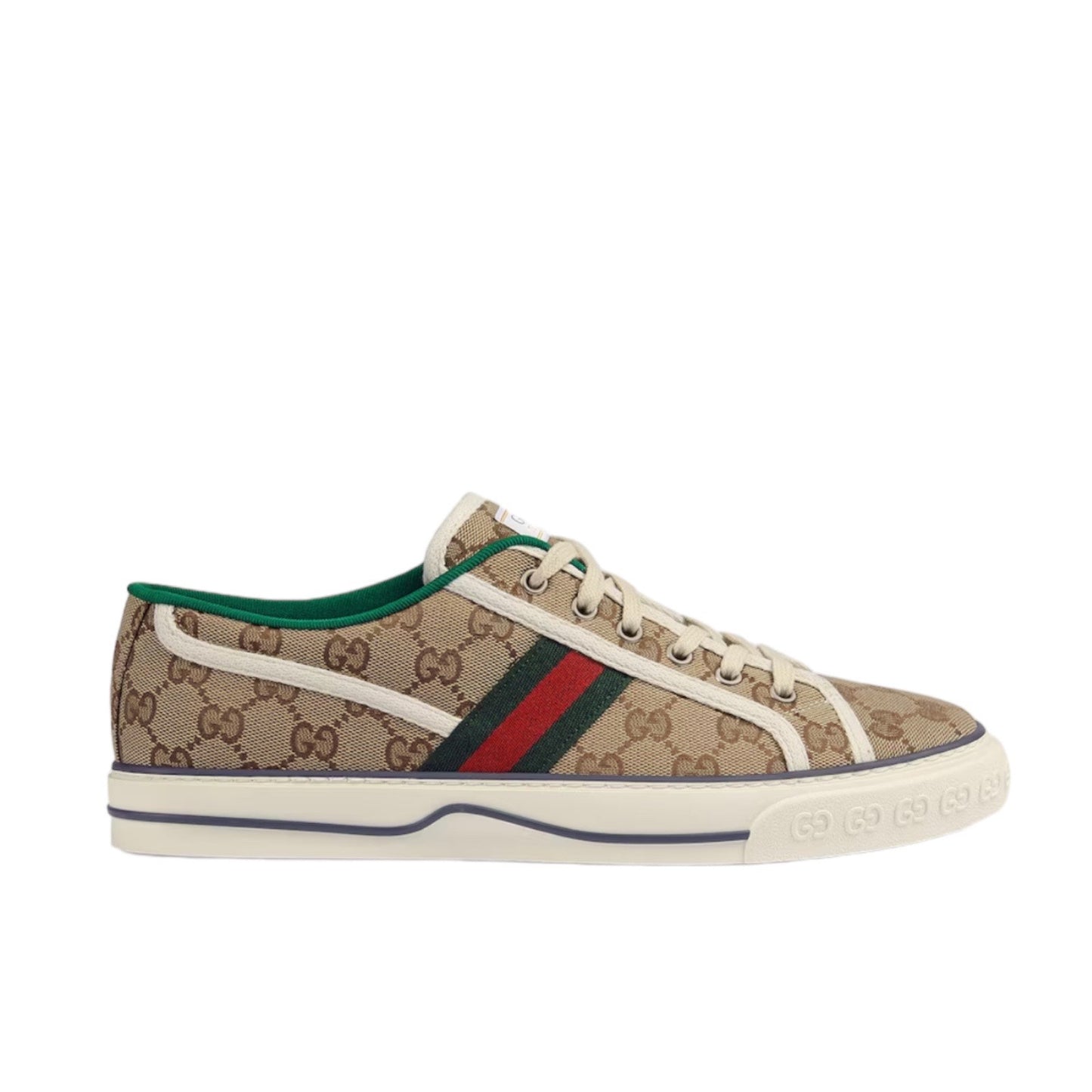 Gucci GG 1977 Tennis Sneakers Lace Up Beige Ebony Original Men Size 9