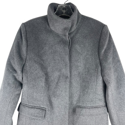 Ann Taylor Funnel Neck Wool Blend Tailored Coat Hidden Button Gray Size S