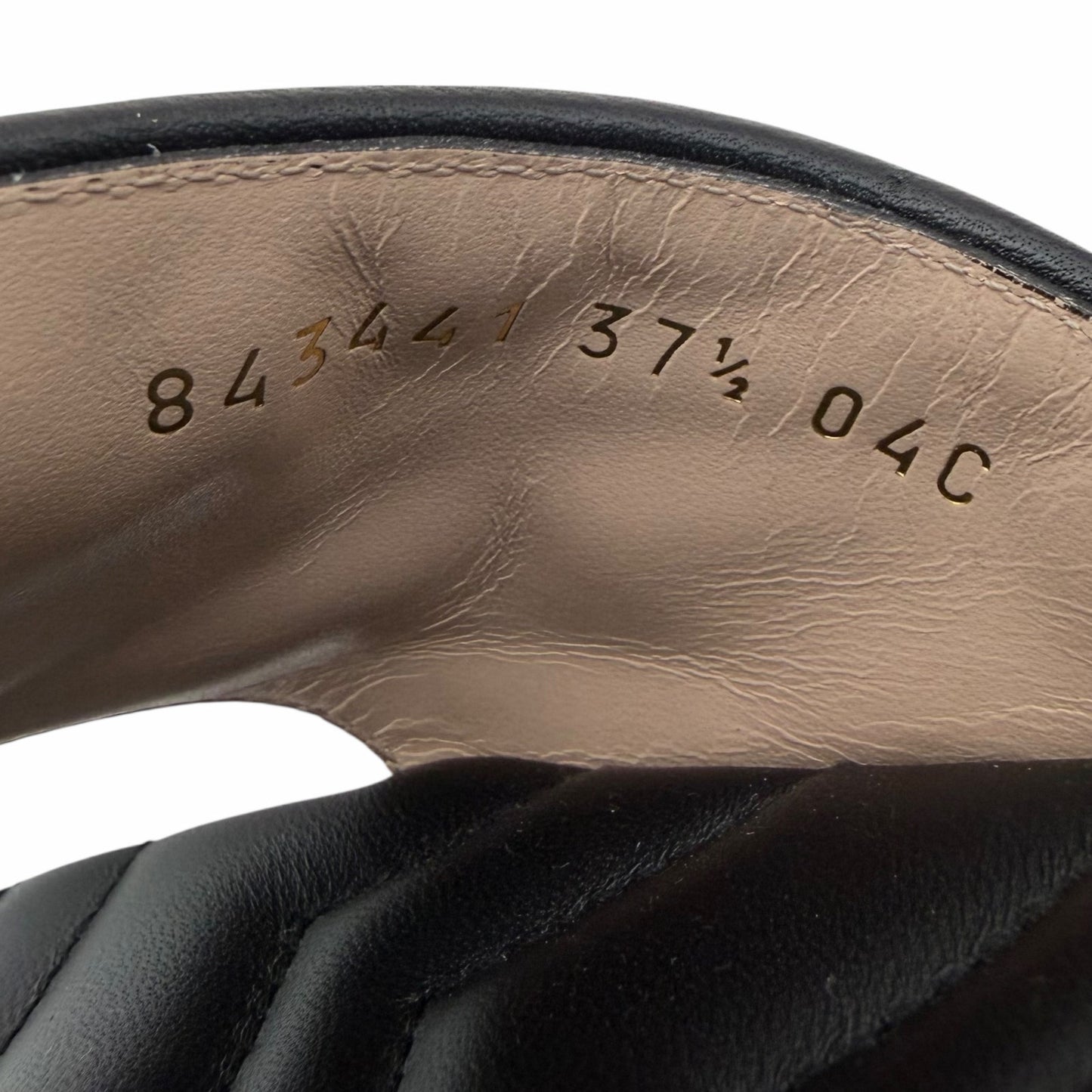 Gucci Nappa Matelasse GG Marmont 75mm Slide Sandal Black Size 37.5